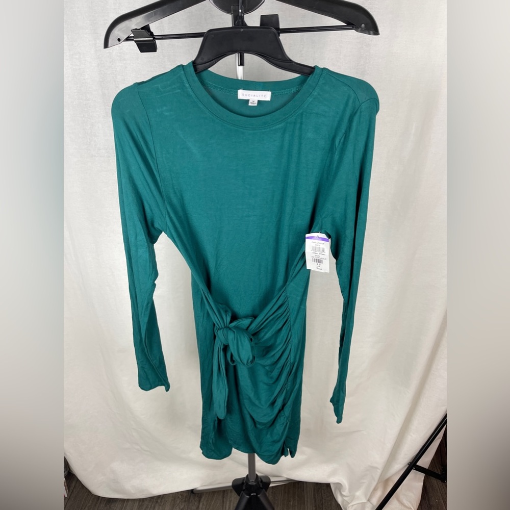 Socialite Long Sleeve Blue Wrap Dress Size Medium NWT